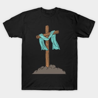 Wooden cross on a hill T-Shirt